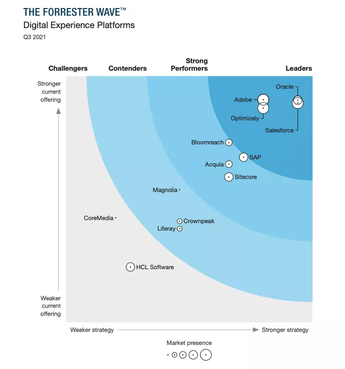 Digital Experience Platforms by Forrester Wave in 2021