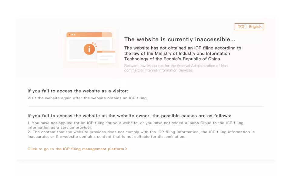 You will see this when you open a website without an ICP License