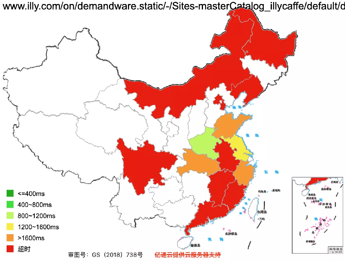 Illy's website performance across China