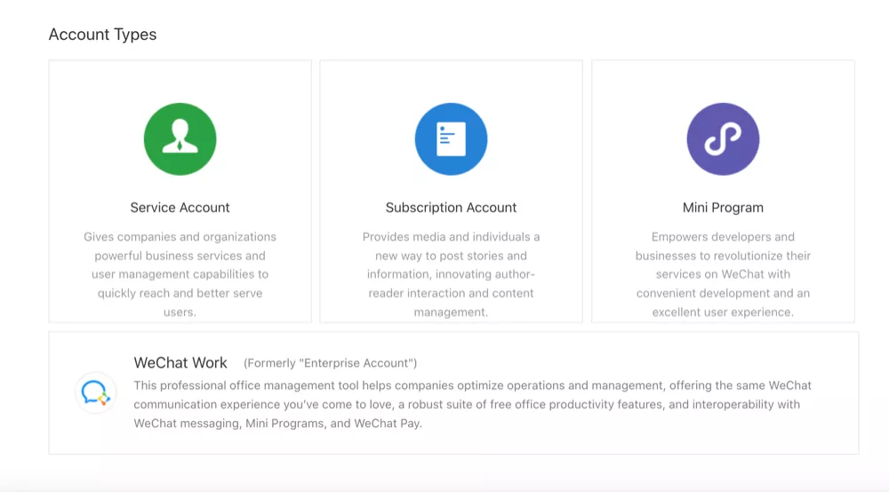 Types of WeChat Official Accounts