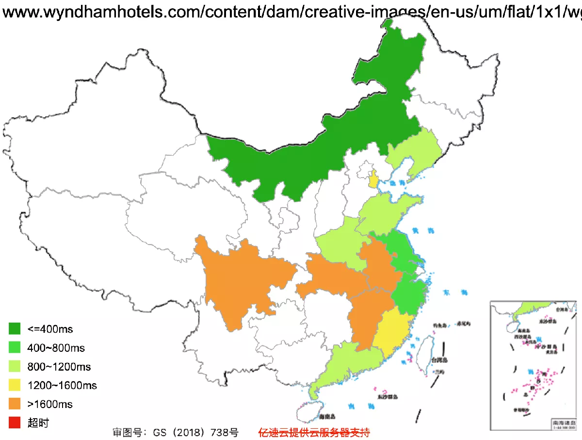 Wyndham Hotels' website performance in China